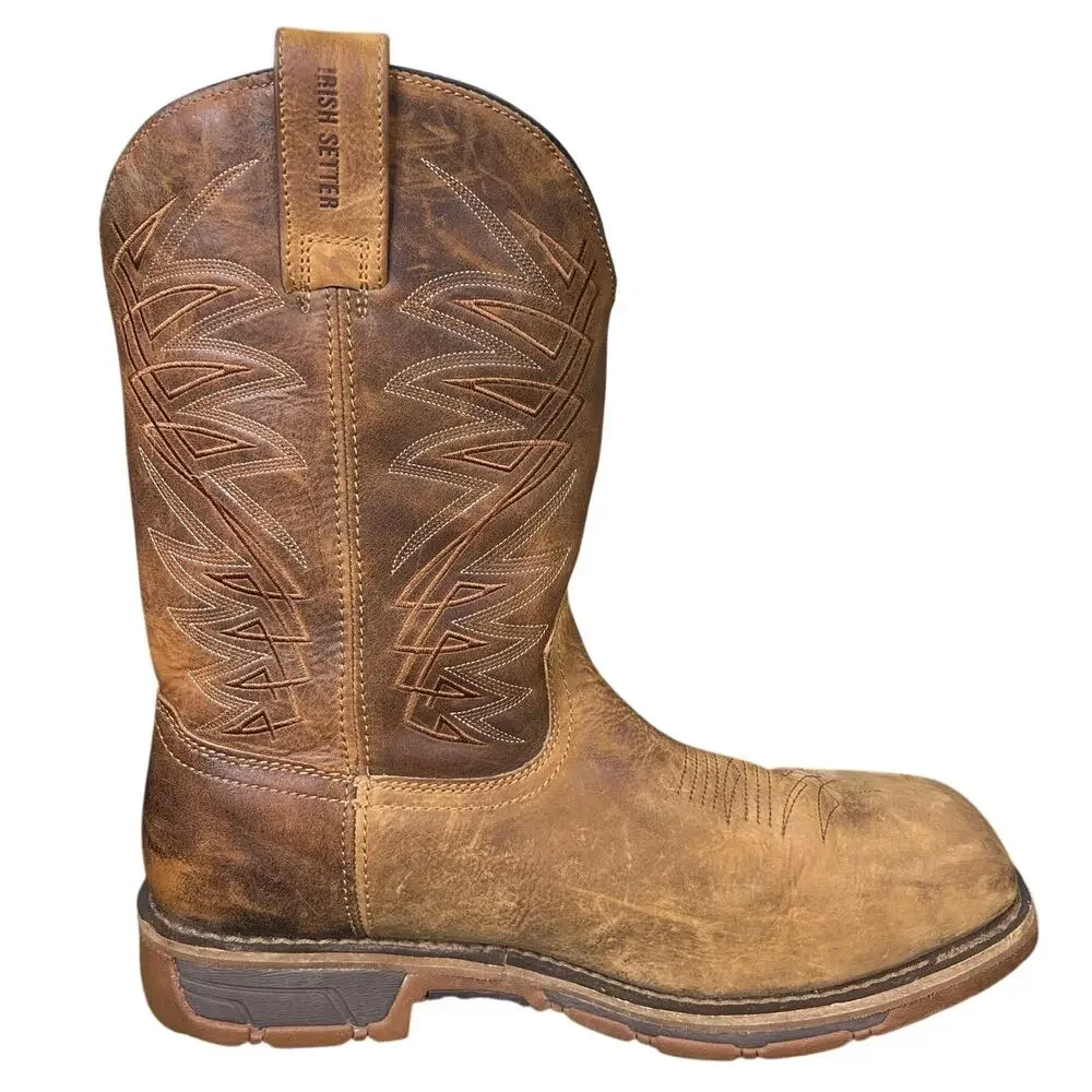 Irish Setter Red Wing Marshall Waterproof Brown Cowboy Work Boots Size 12 E2